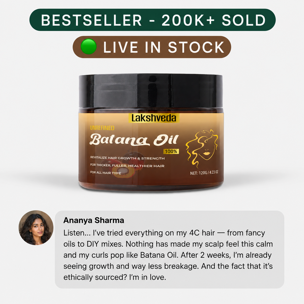 The Batana Oil For Shine Thick Hairs